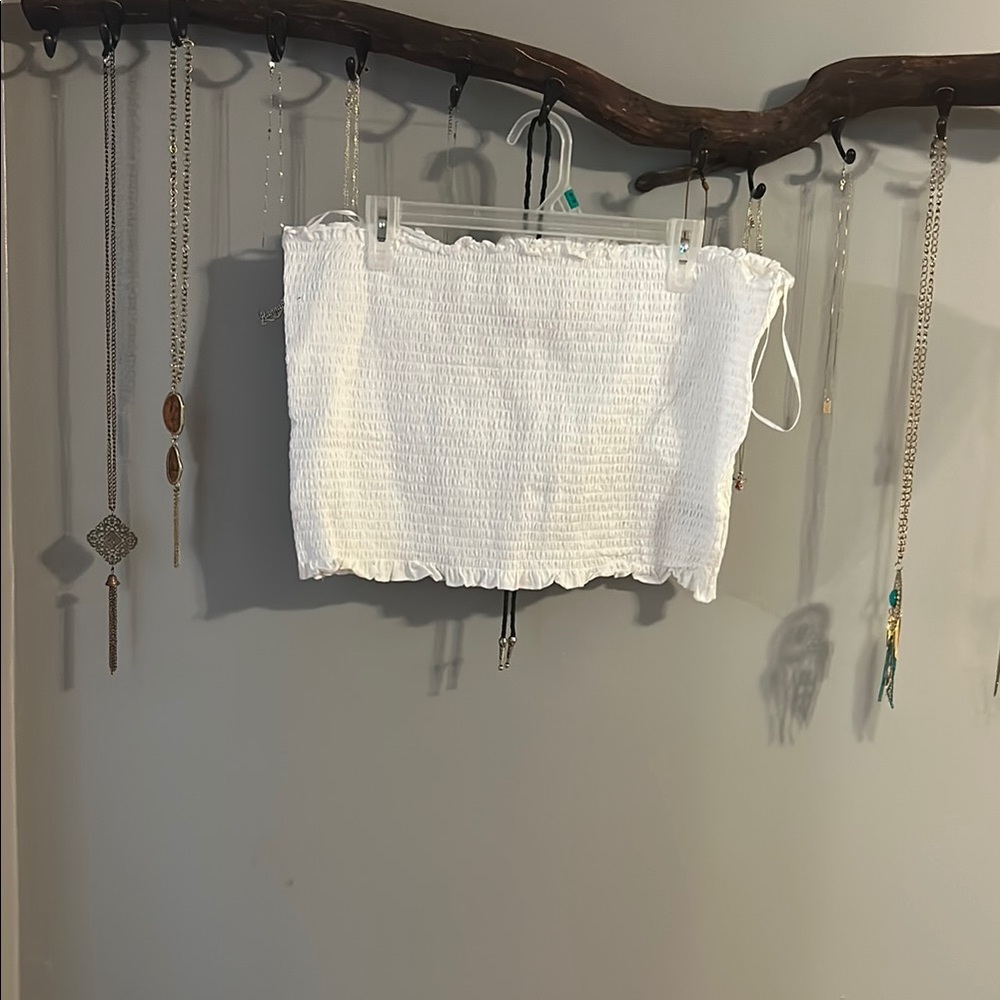 White Smocked Tube Top